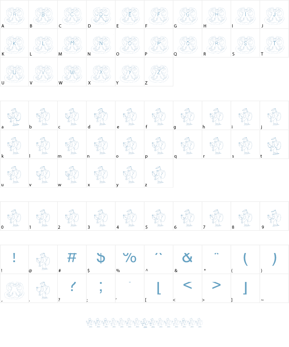 BJF Xmas Angels AH Font Character